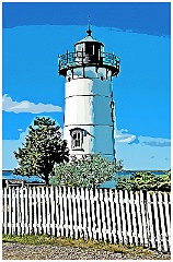 East Chop Lighthouse Made of Cast Iron - Digital Painting